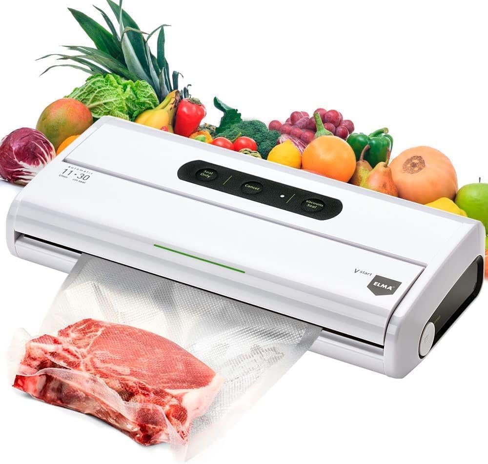 Elma Maquina Envasar Al Vacio V-start para Envasar Alimentos al Vacío de Uso Doméstico | Barra de sellado 30cm | 34x15x7cm, 175W