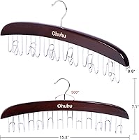 Vista 5 de Organizador de colgadores para cinturón para clóset: Ohuhu con 12 ganchos, máximo 36 cinturones, colgador de corbatas, soporte de cinturón