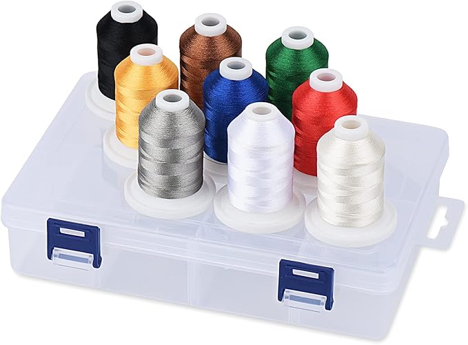Amazon.com: Simthread Embroidery Thread with Storage Box - 12 Options ...