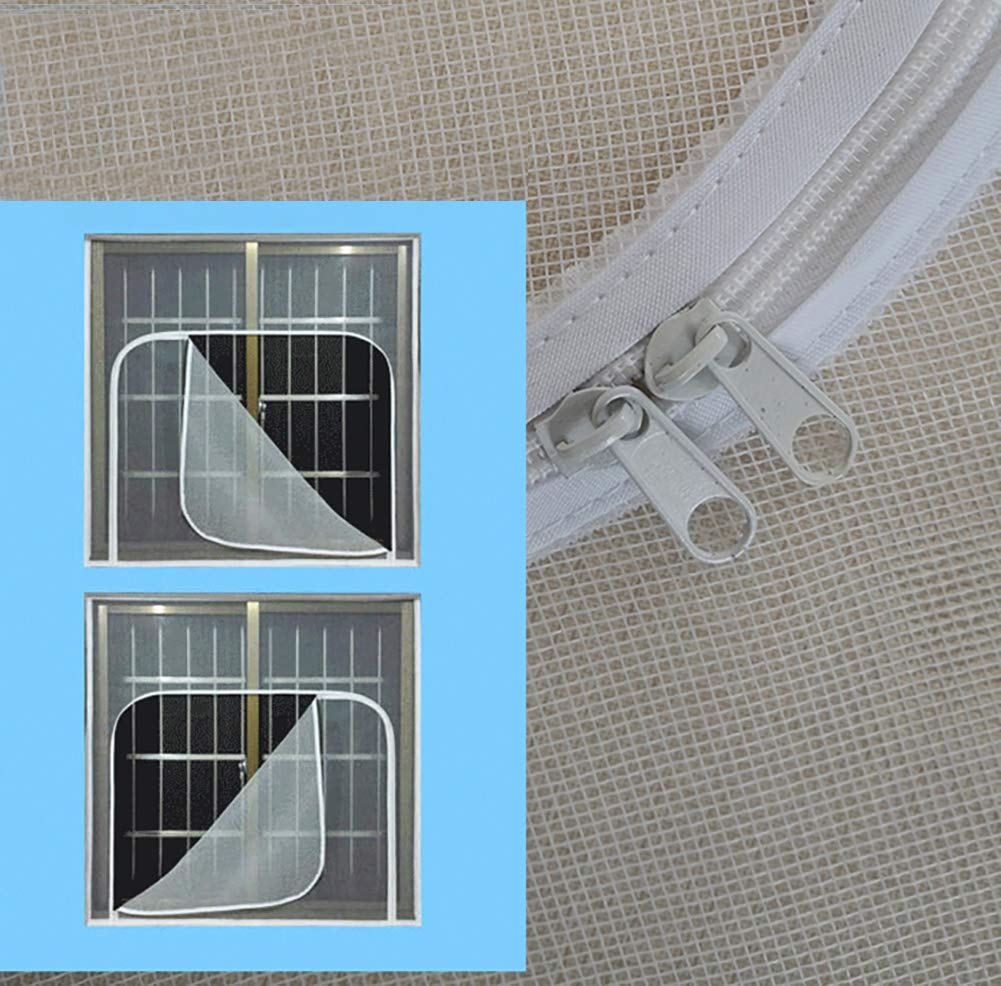 Domestic Aluminum Alloy Window Mesh, Adjustable Insect Net with Zipper, Durable Window Mesh Without Drilling - Keep Bugs/Flies/Mosquitoes Out