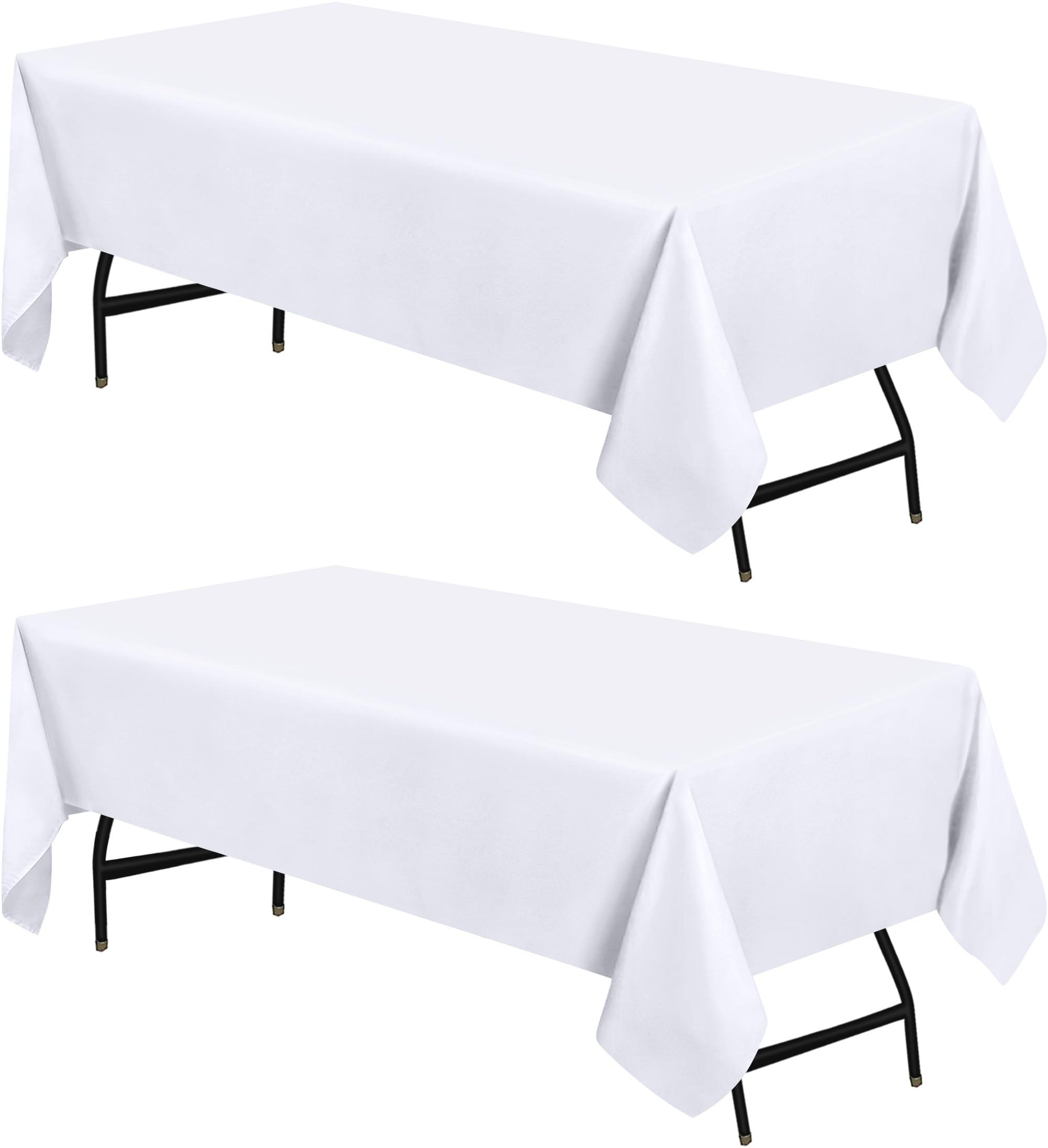 Utopia Kitchen Rectangle Tablecloth 137x200 cm - (Pack of 2) White Table Cover Machine Washable Table Cloth Perfect for Parties, Weddings and Festivals (54x79 inches)OEKO-TEX STANDARD 100