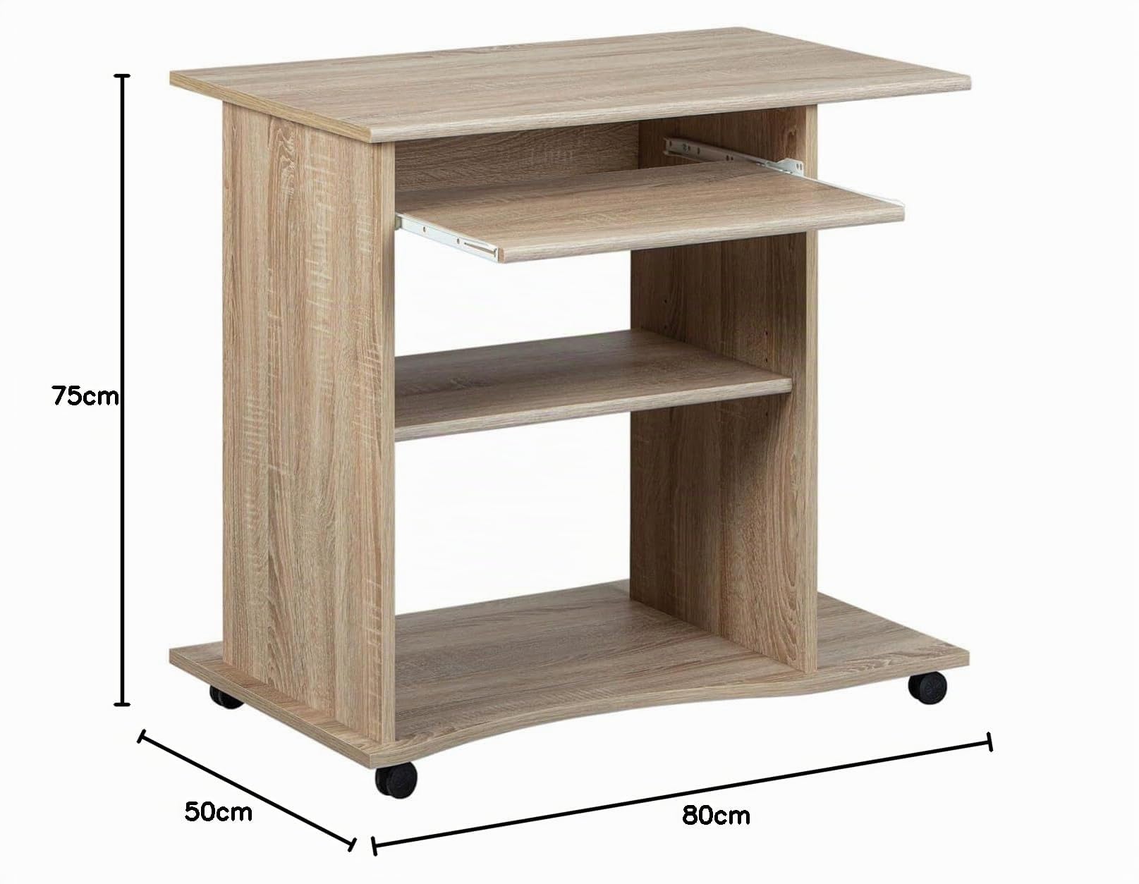 AltoBuy List - Meuble Informatique sur roulettes Aspect Bois