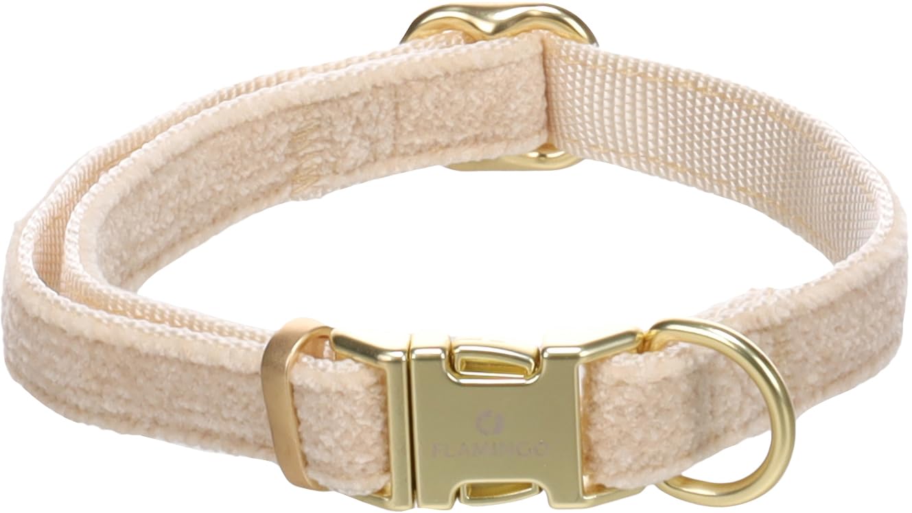 Flamingo Dog Collar Saba Beige S 30-45cm 15mm
