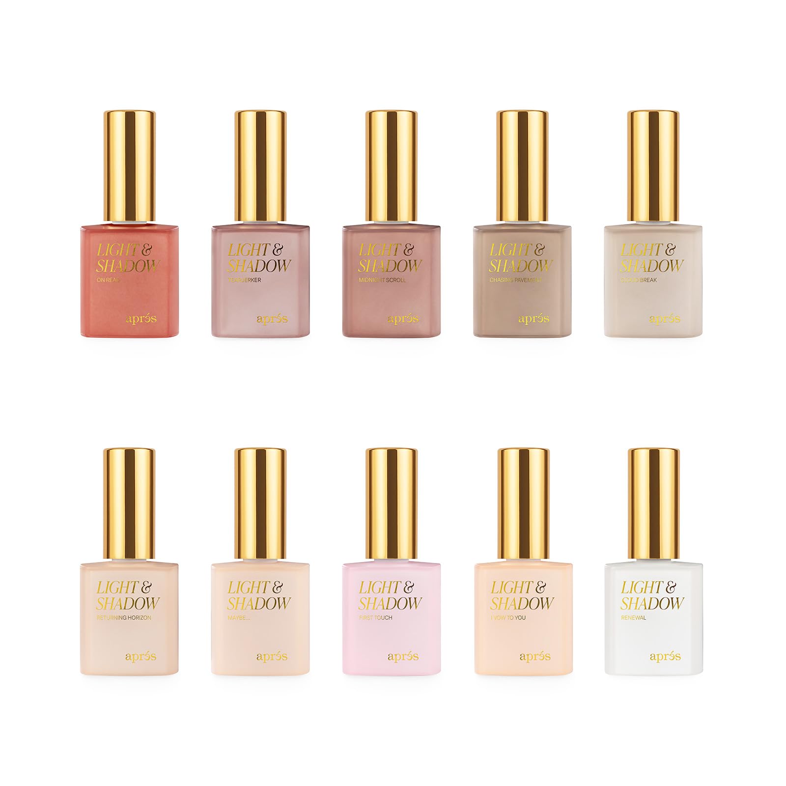 APR S Light and Shadow 40 Sheer Gel Couleur Nail Polish Collection Set of 10 10ml Winter -