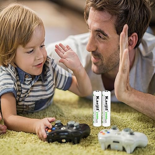 Miniatura 6 de Baterías AA recargables, paquete de 8 baterías doble A de 2800 mAh, carga previa NiMH baja autodescarga recarga hasta 1200 ciclos