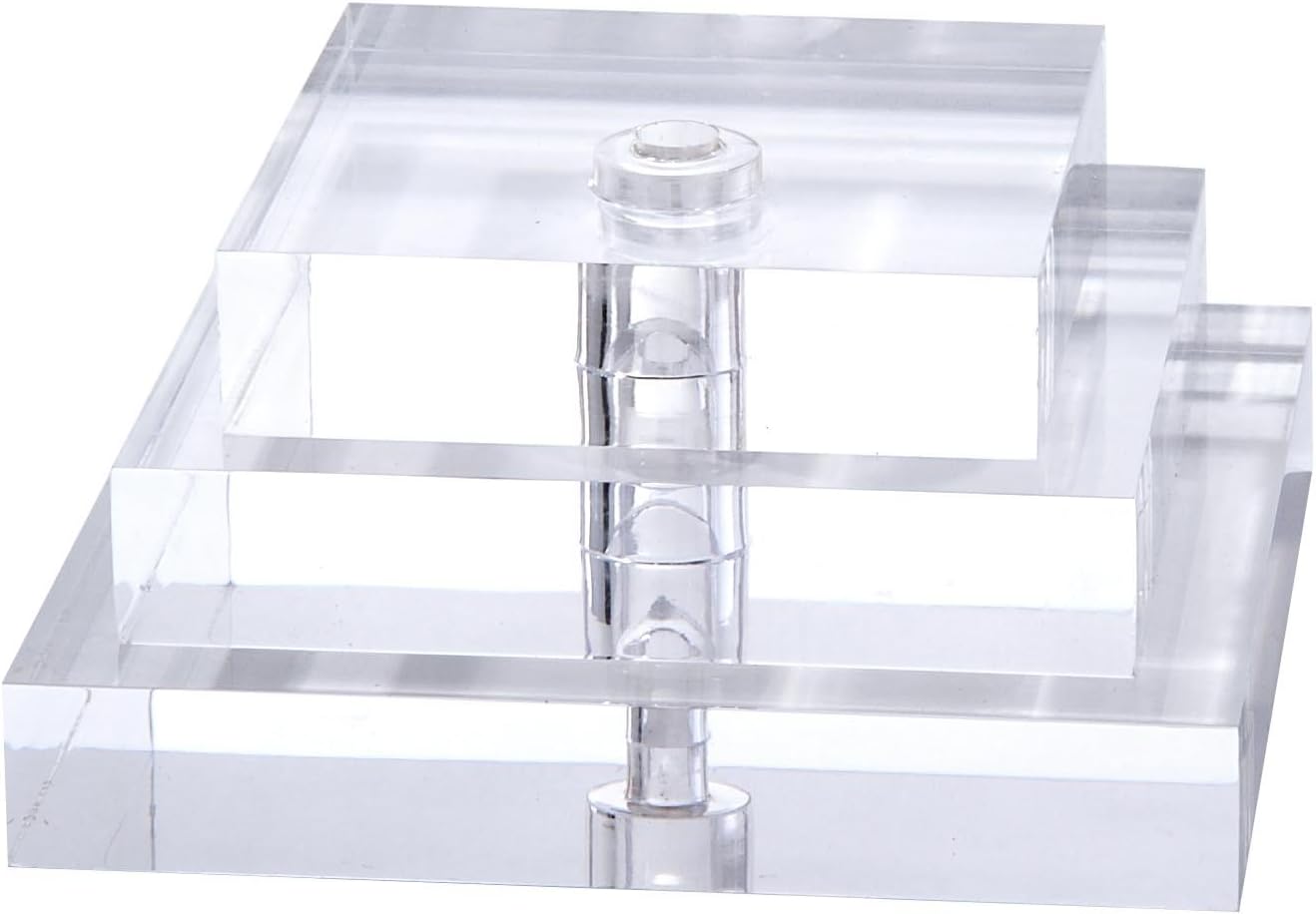 B&P Lamp® 5 Inch Diameter Clear Square Acrylic Footed Lamp Base