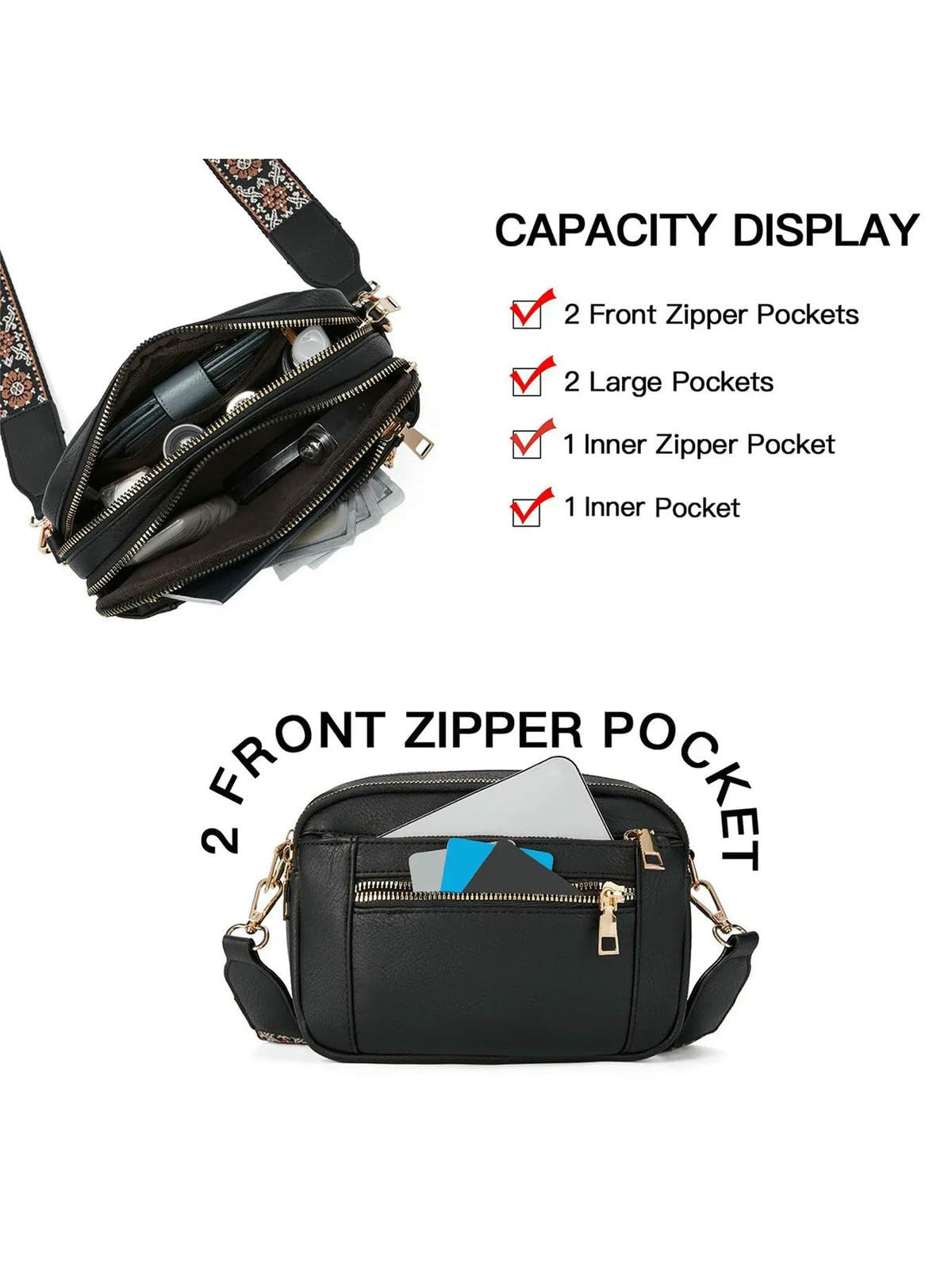 Modna damska torba crossbody z zamkiem błyskawicznym, torba na ramię ze skóry PU na co dzień, modna wszechstronna wysokiej jakości torba na codzienne dojazdy do pracy