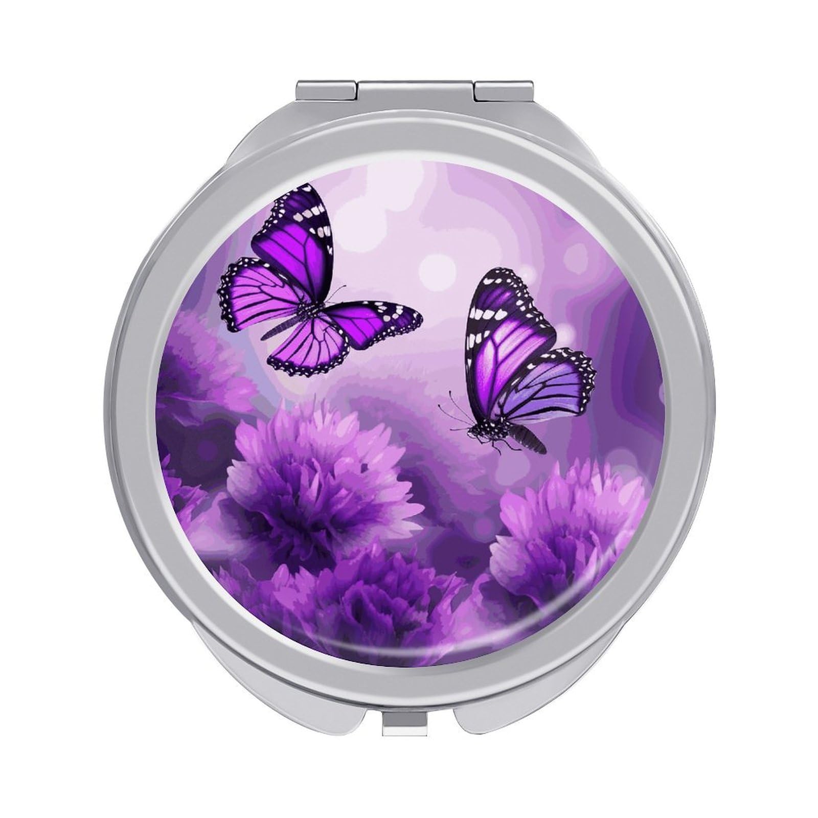 Letter S Teal Blue Compact Mirror With Flowers & Butterflies - Caroline's Treasures Travel Mirror - View #8