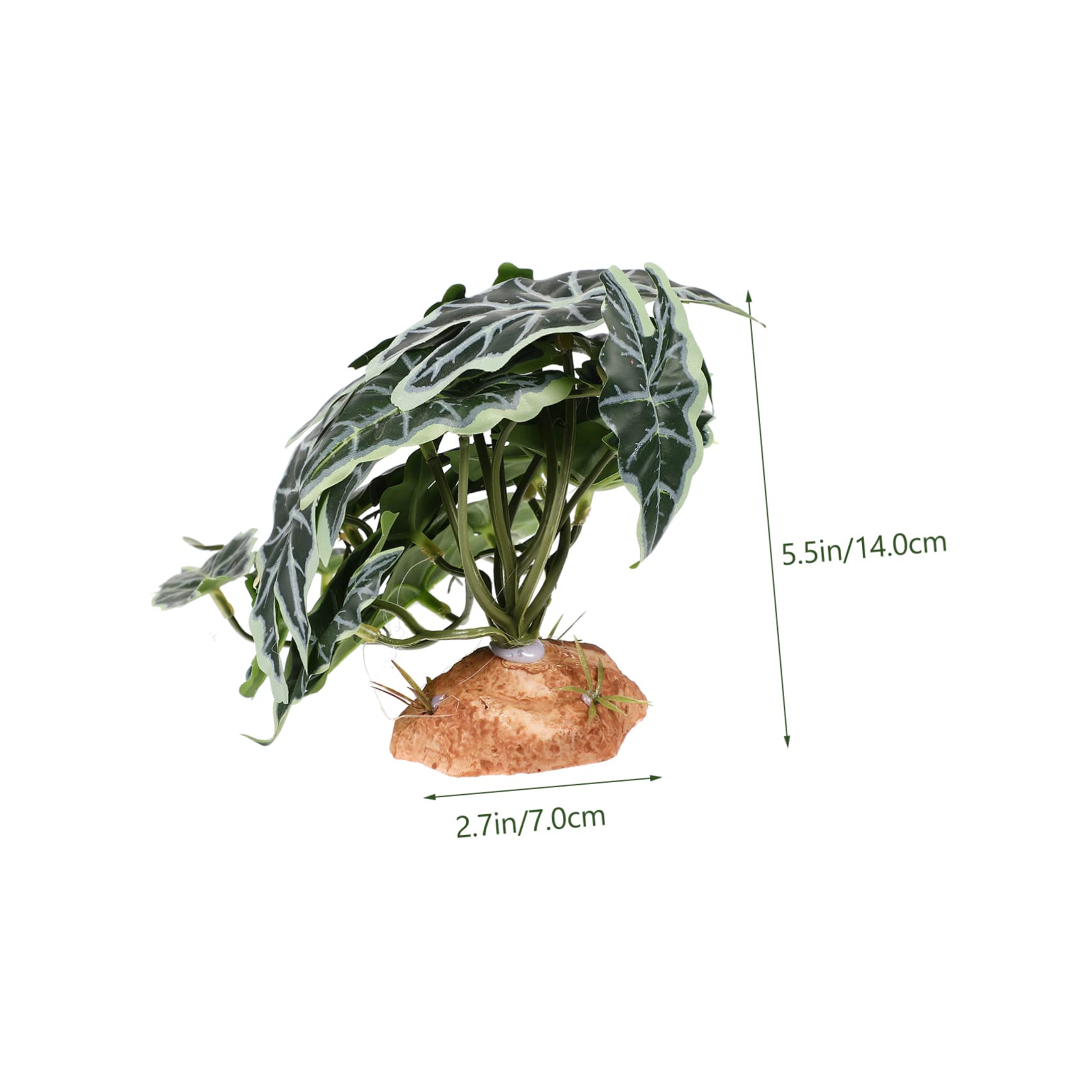 DOITOOL 4pezzi Decorative Artificial Reptile Plant for Terrariums and Aquariums Resin and Landscape Decoration with Base for Reptile Habitats Home Decor