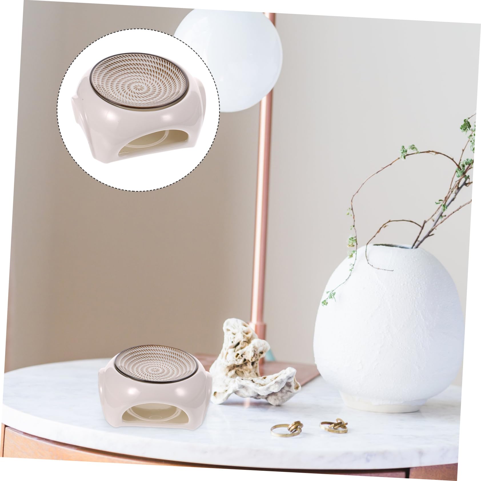 GARVALON Keramik Aromatherapie Lampe Duftlampe für Wachs Melts Schnell Duftend Einfach Bedienbar für Wohnzimmer und Geschenk zur Hauseinweihung