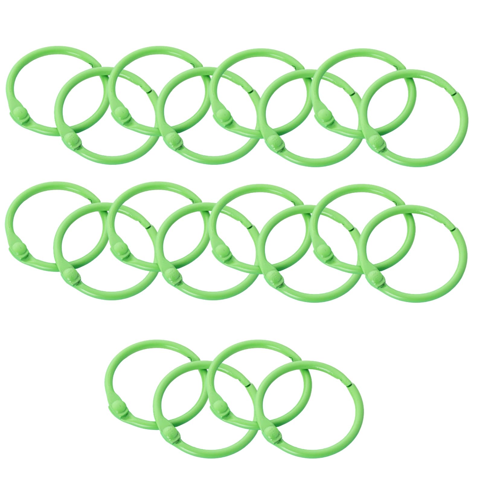 Ringbindung, Binderinge, 20 Stück, Metall-Loseblattringe, 30 mm, DIY-Buchringe, Bindering for Lernkarten, Karteikarten, Broschüren, mehrfarbig erhältlich(Grün)