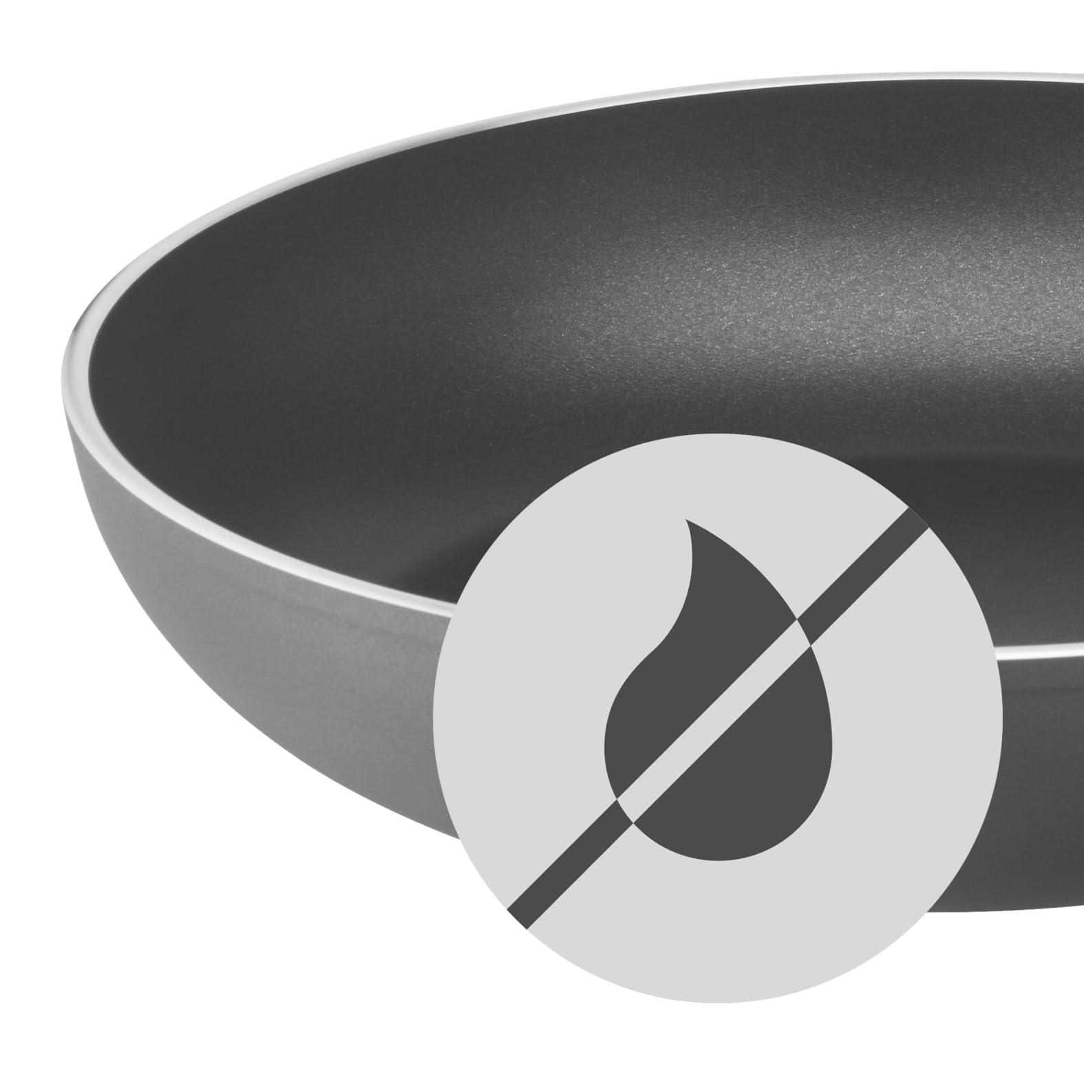 WMF Permadur Inspire - Padella per cottura a induzione, 24 cm, rivestimento in alluminio, rivestimento antiaderente PFOA, manico ergonomico in plastica