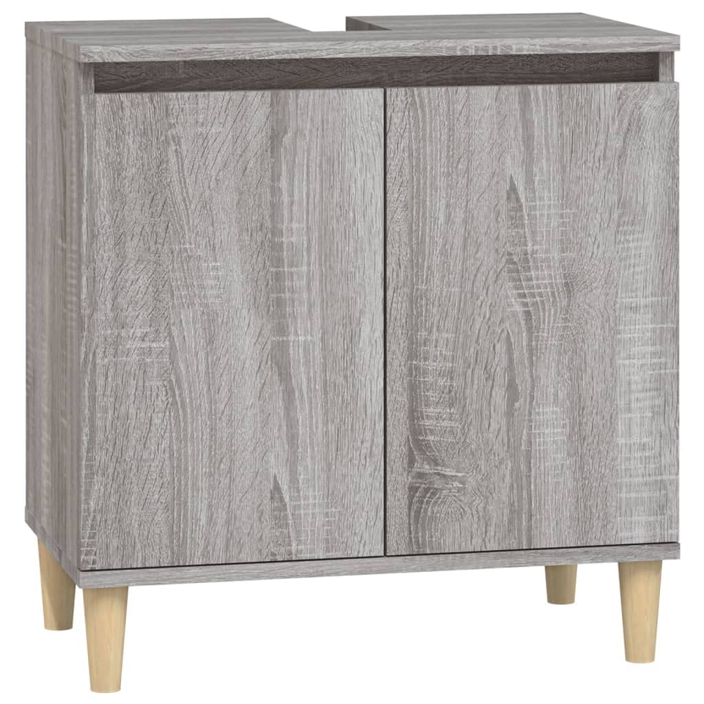 Set di mobili da bagno 3 pezzi Sonoma Grigio L3185587