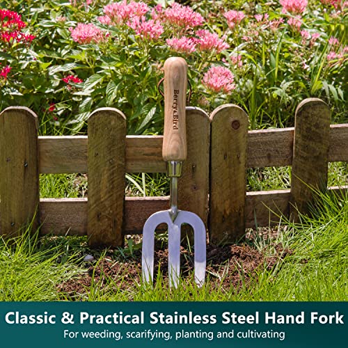 Berry&Bird Garden Tool Set- 3PCS Stainless Steel Gardening Tool Sets with Wooden Handle Trowel Weeding Fork & Digging Shovel Hand Tool Kit for Planting, Ideal Gardening Gift for Women & Men - Thumbnail 4