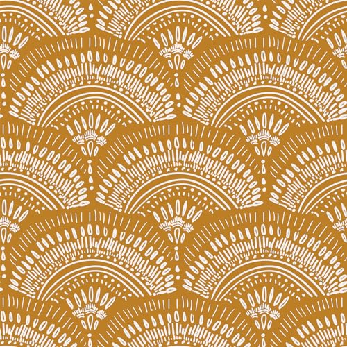 VEELIKE Papel Pintado Geometrico Amarillo Mostaza Boho Papel de Pared Geometrico Abstracto 44,5 cm x 300 cm Murales Decorativos Pared Dormitorio Vinilo Adhesivo Muebles Baño Armarios Extraíble