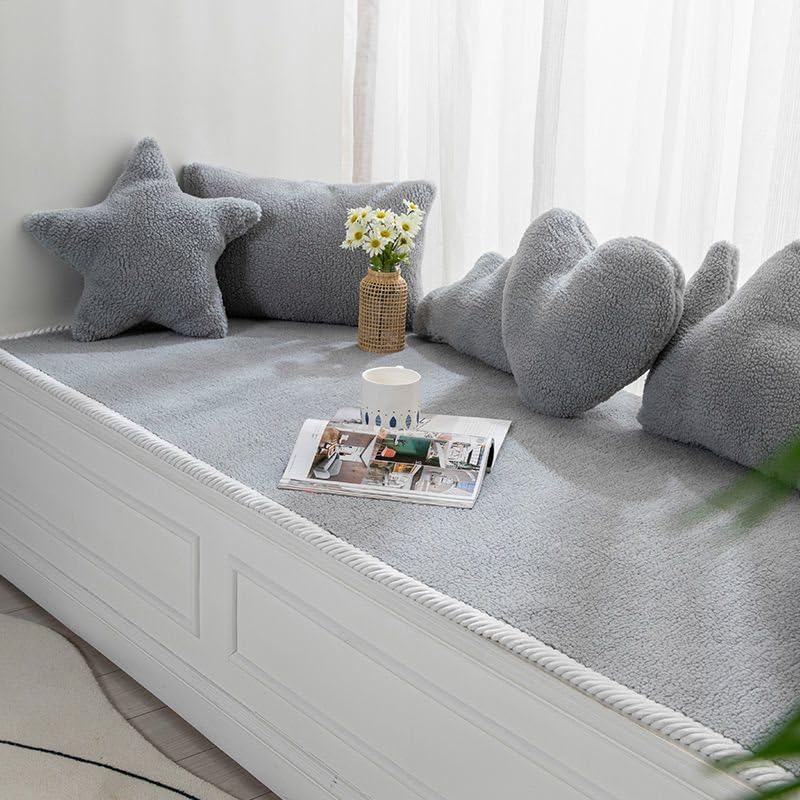 Tapis en peluche gris 80x210 cm pour chambre et decoration interieure