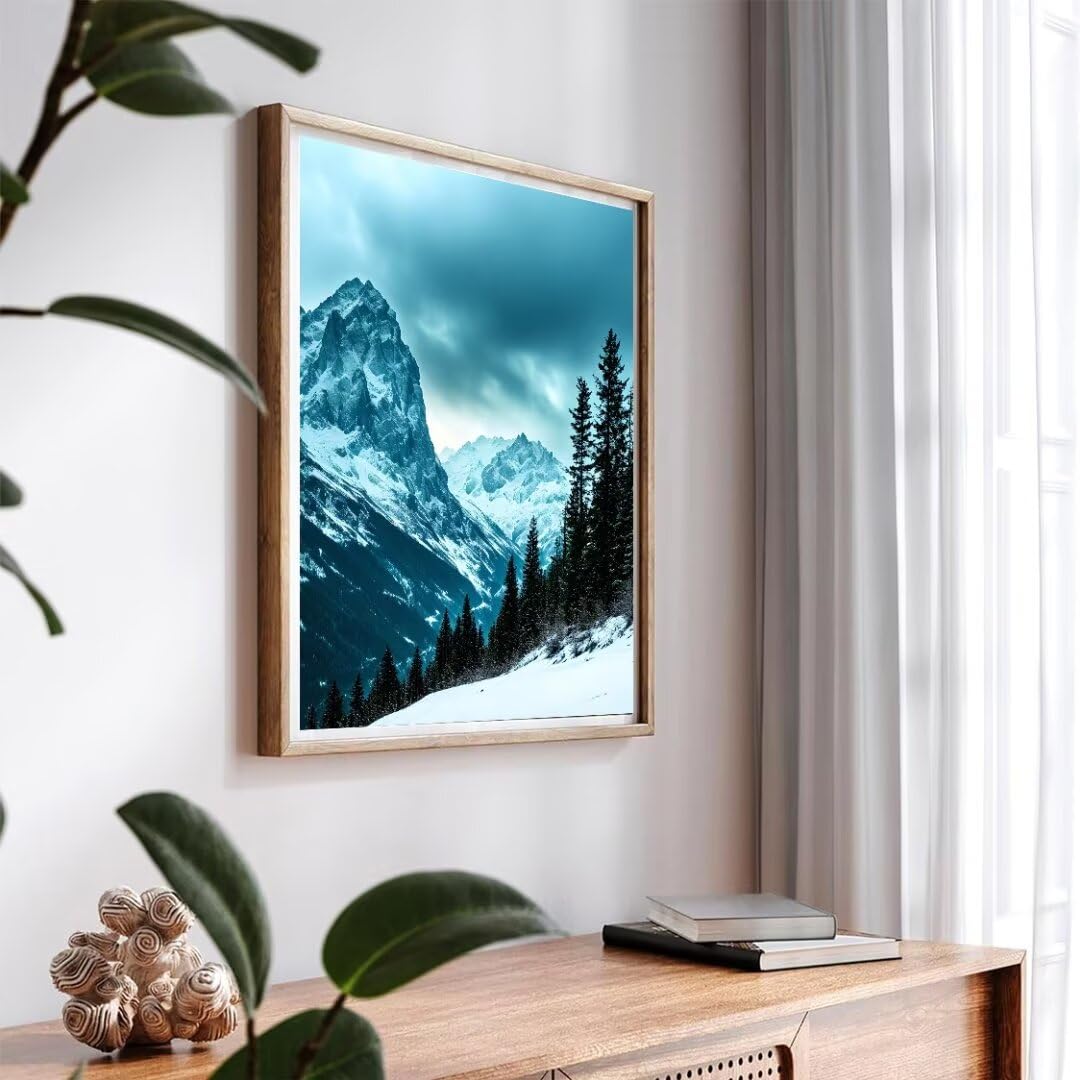 Pintura por Numeros Picos de las montañas nevadas Pintar por Numeros Adultos Niños, DIY Paint by Number Kit con Pinceles y Pinturas Acrilicos, Cuadros por Numeros, Decoración Hogar 100x70cm w-4860