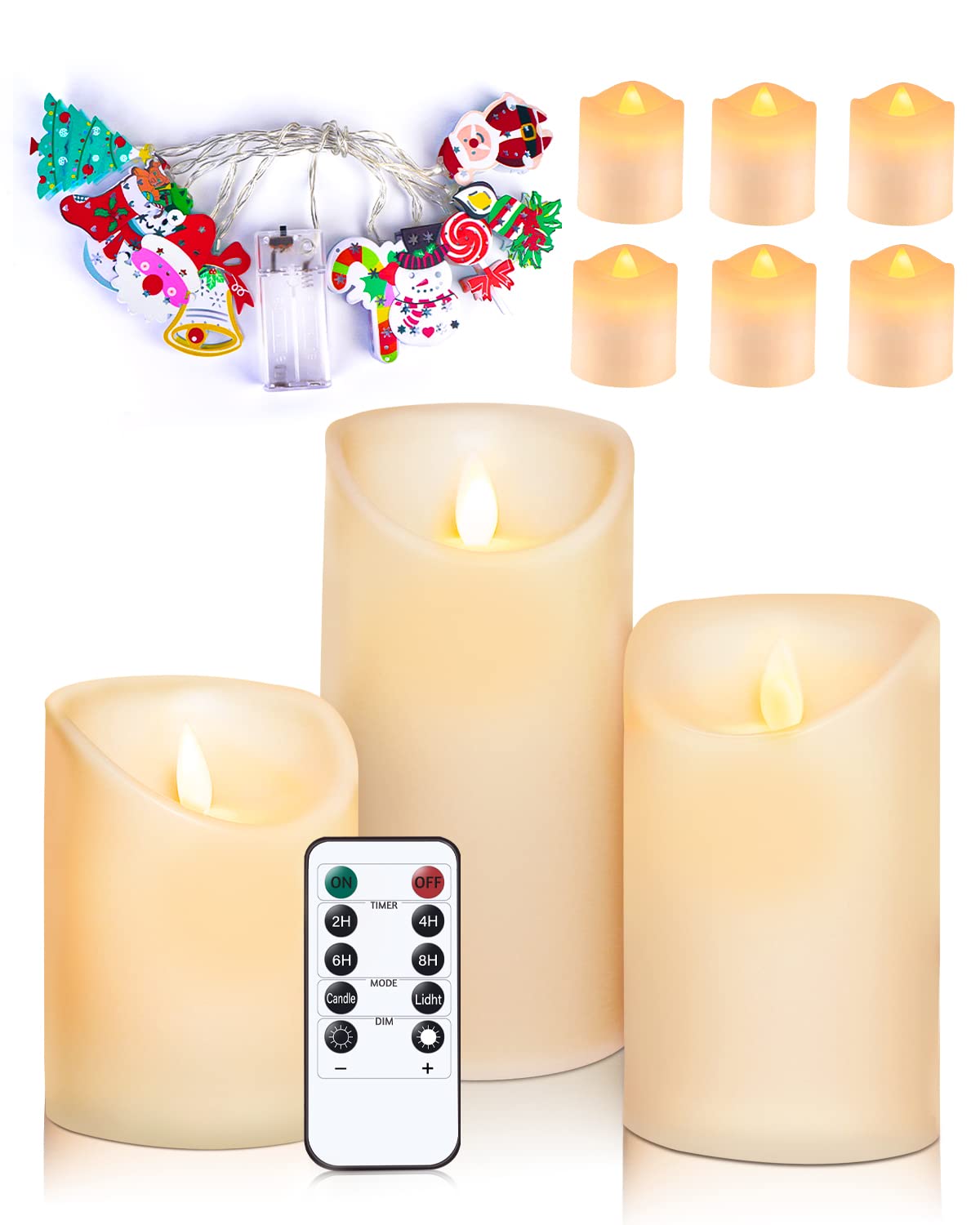 ZMYGOLON Flickering Flameless Candles with Remote,Battery Operated