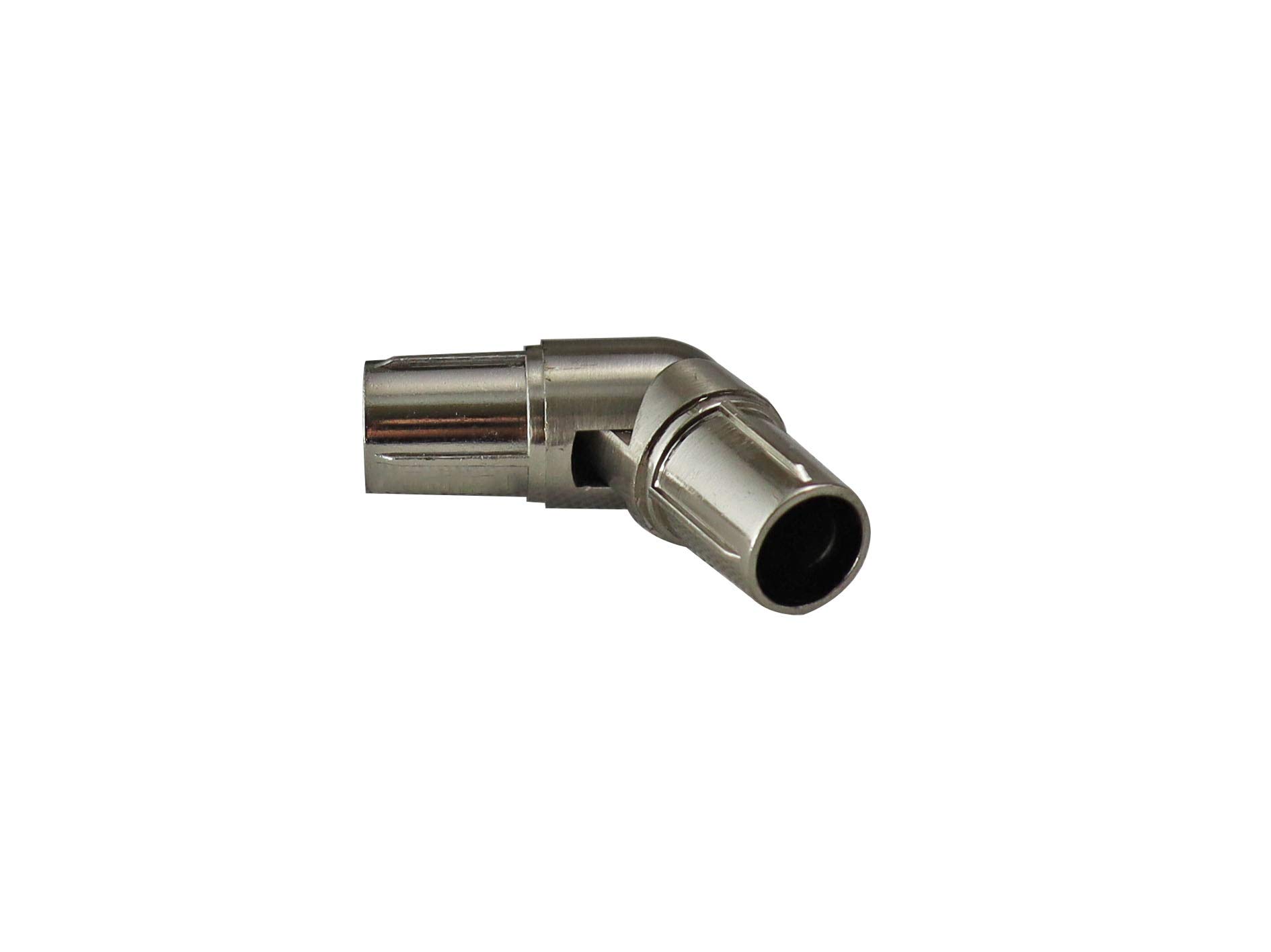 YHO Curtain Pole Rod Brackets 19mm 28mm 35mm Recess Double Extendable Brushed Chrome (19mm Bay Elbow Joint)