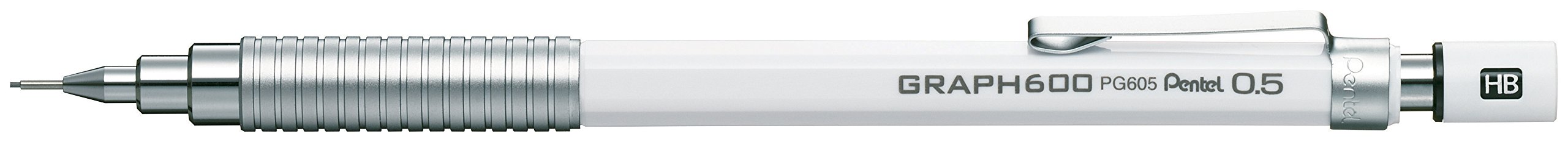 Pentel PG605 Graph 600 Pencil in Gift Pouch, Stem White