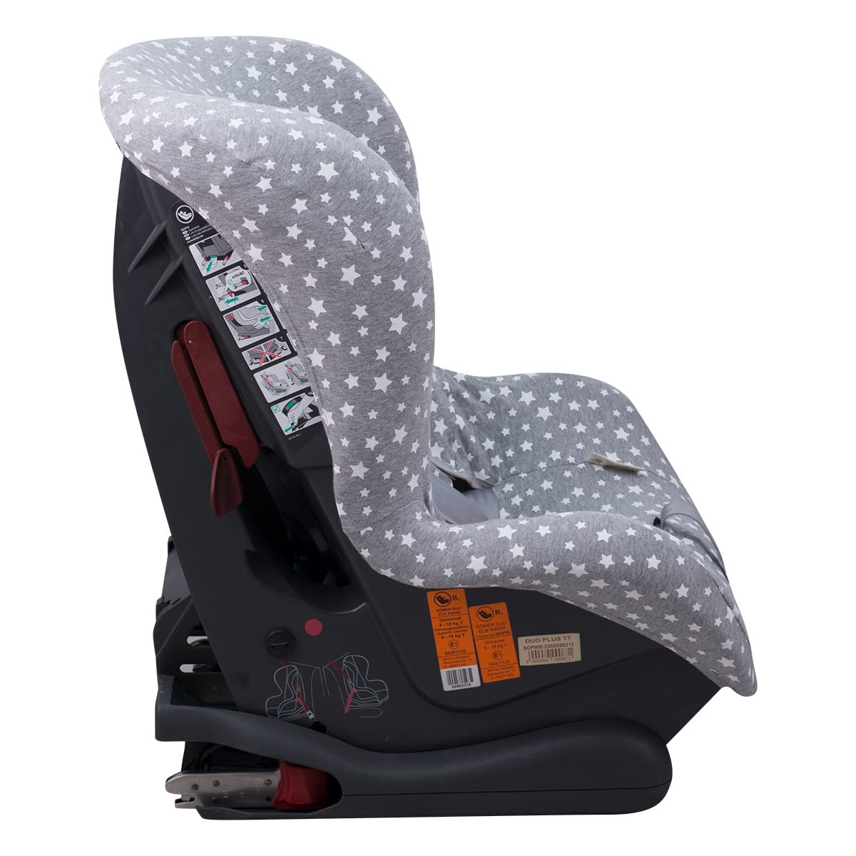 JYOKO KIDS Funda para Silla de Coche de Algodón Extra Suave Sin Cabezal (White Star)