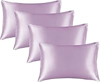 Vista 15 de BEDELITE Funda de almohada de satén para cabello y piel, súper suave similar a las fundas de almohada de seda, paquete de 4 con cierre de sobre