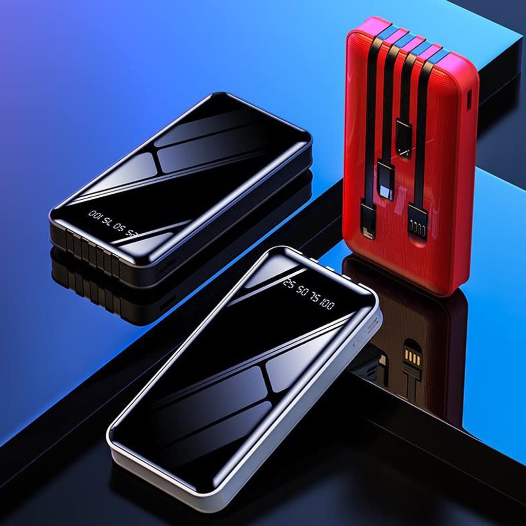 Samodzielny power bank o dużej pojemności Mobilny przenośny power bank (Color : Red, Size : 30000mAh)