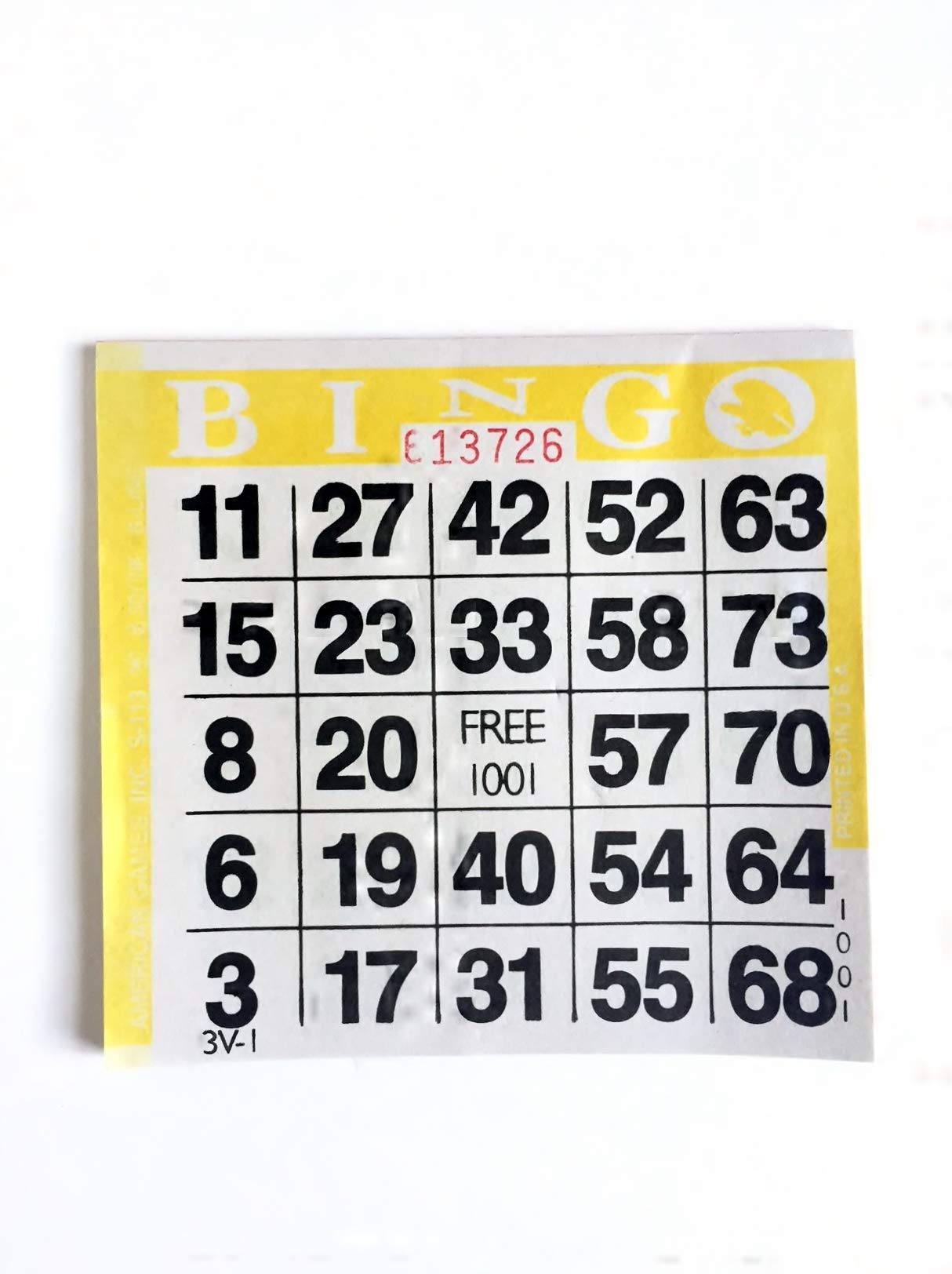 United Novelty 1 on Single Face Bingo Paper Cards- Pack of 500- Color Yellow Border