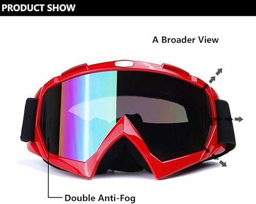 Miniatura 3 de Gafas de motocicleta, resistentes al viento, a prueba de polvo, motocross, ATV, carreras, gafas protectoras de seguridad para esquí y arañazos