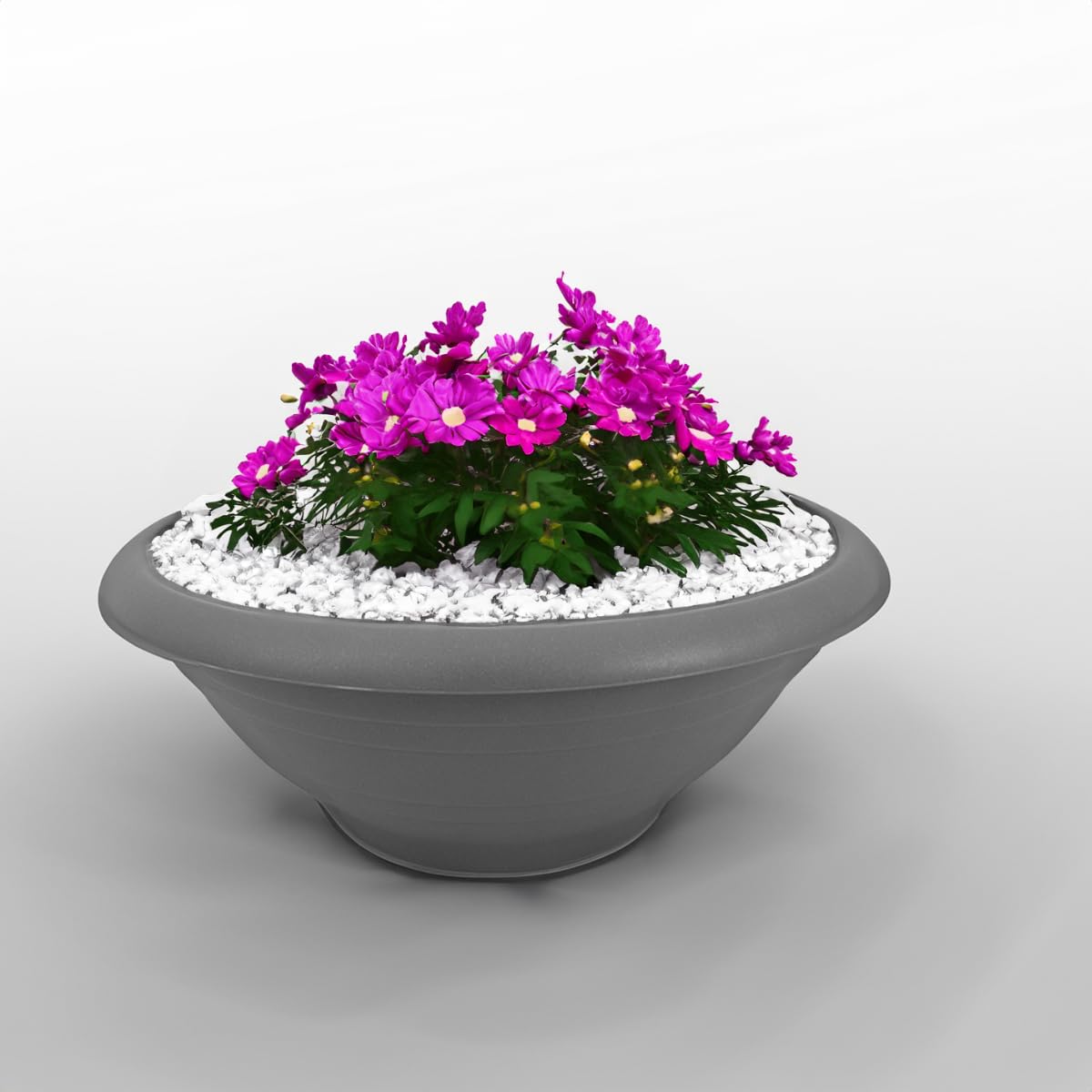 Vaso Rotondo In Plastica 45 Cm Antigelo Per Esterno E Interno - Colore Non Specificato