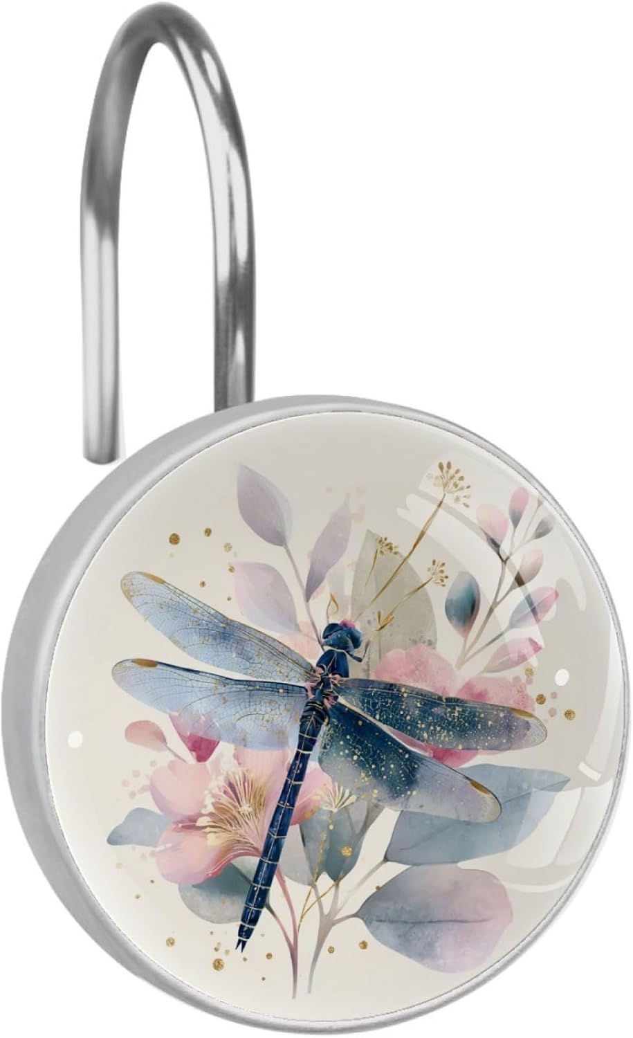 12 Pcs Deer Round Shower Curtain Hooks Stainless Steel Decorative Hanger Rings for Bathroom Kitchen Bedroom Curtain Rods