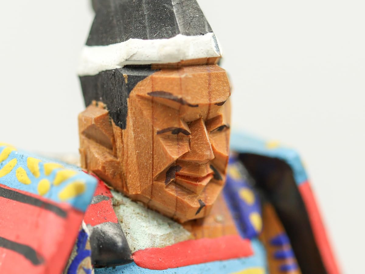 Amazon | nOcW 一刀彫 武士人形 鎌倉武士 楠木正成 木彫 農民人形人形  