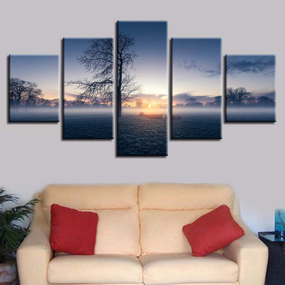 Lienzo de 5 paneles modernos y posters de paisajes decoracion salon