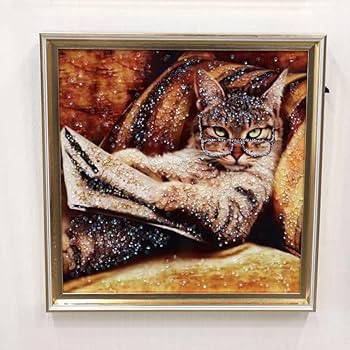 少女と猫の絵画 金色フレーム付き　油絵 少女と猫の絵画 金色フレーム付き 油絵 Amazon｜グスタフ