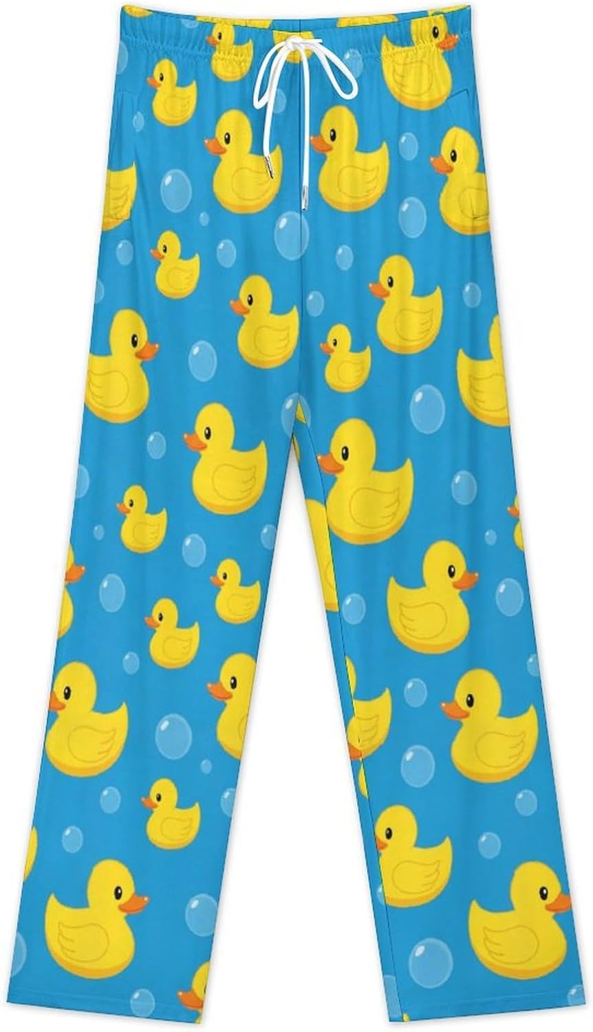 Pajama Pants for Women Casual Lounge Pants Blue Mahjong Pajama Bottoms with Pockets & Drawstring - Image 3