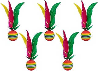 DYNWAVE 5X Badminton Shuttlecocks Chinese Kick Shuttlecocks Kids Chinese Jianzi Feather Shuttlecocks for Beach Practice Gym Children