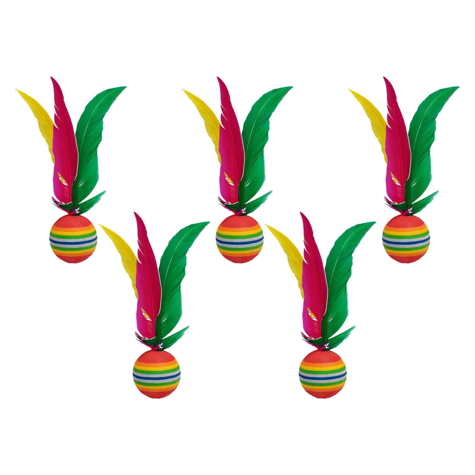 DYNWAVE 5X Badminton Shuttlecocks Chinese Kick Shuttlecocks Kids Chinese Jianzi Feather Shuttlecocks for Beach Practice Gym Children