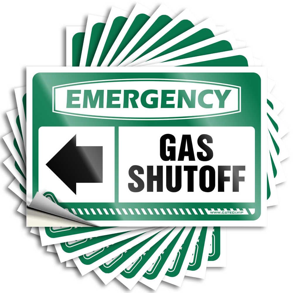 Emergency Gas Shutoff Funky Lettering Sticker | Coffee Waterproof Vinyl Hat Gamer Removable Decal Peel Stick(12X18CM)