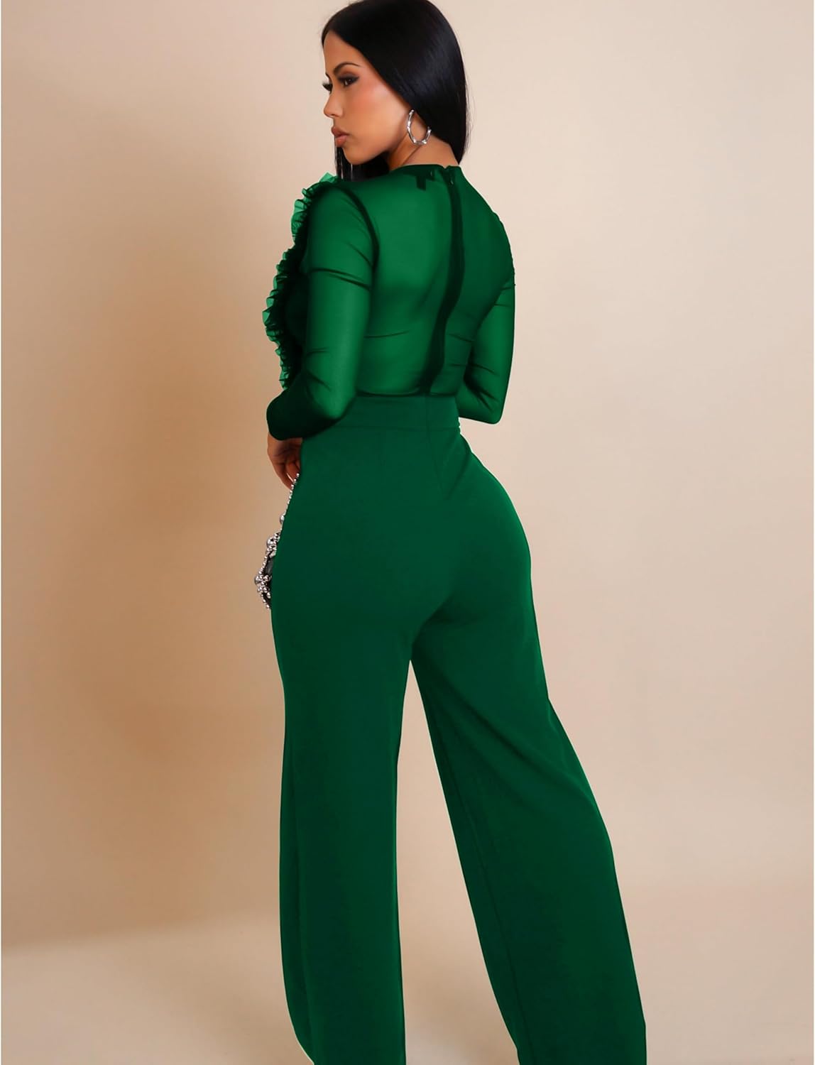 Women's elegant jumpsuitsfashionable casual work club wide-leg pants - Image 5