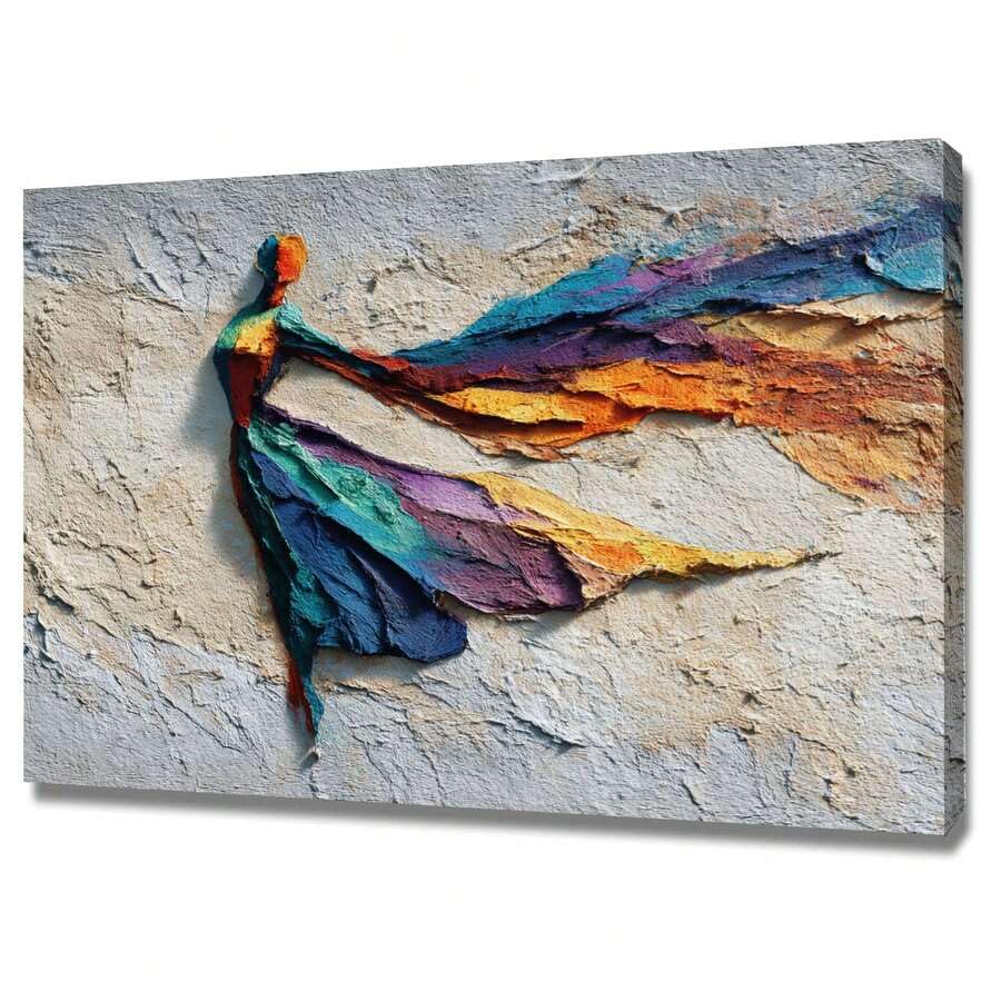 Peinture vintage abstraite décoration d'intérieur bleu 60x90 cm