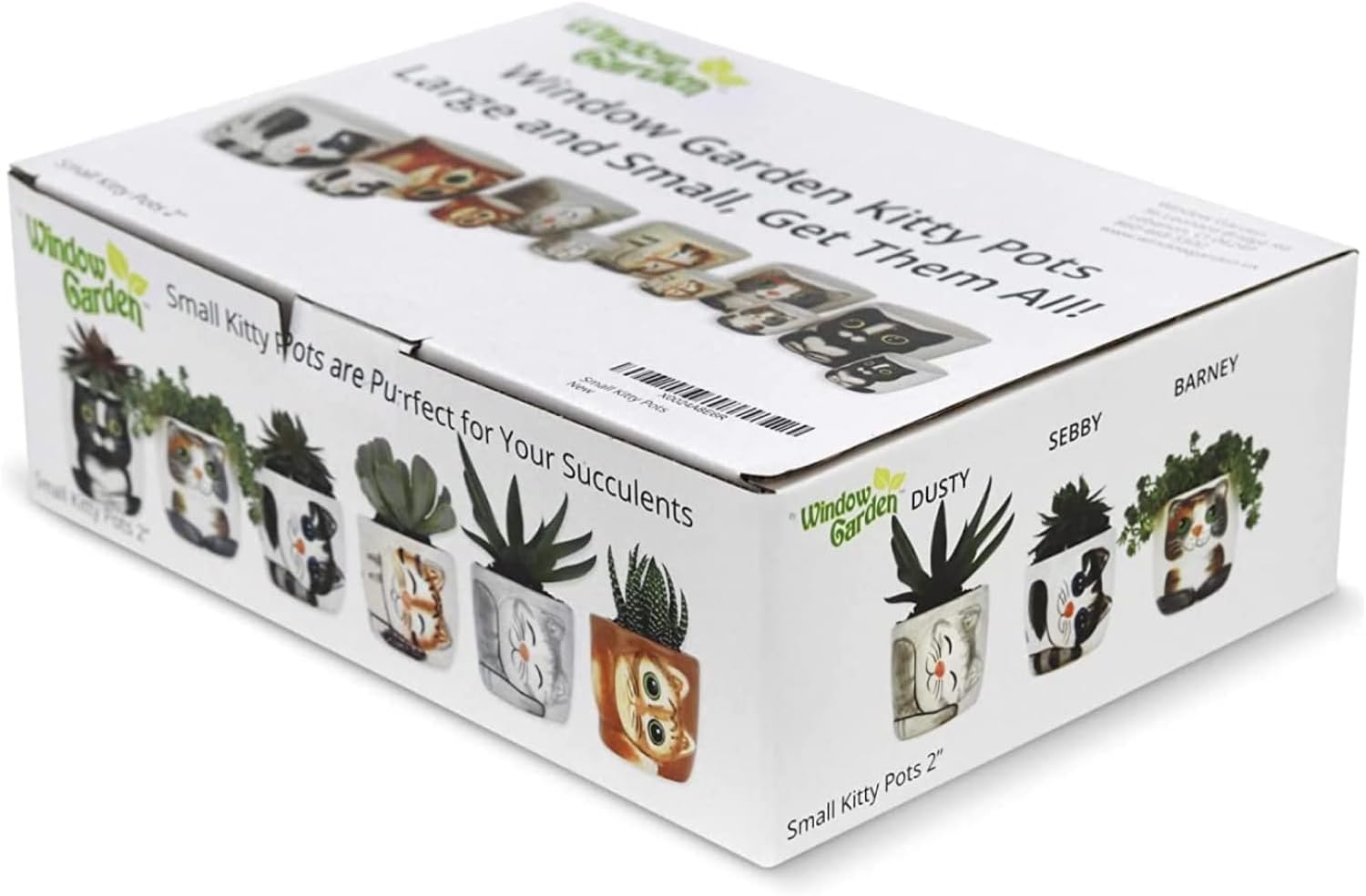 Window Garden Cute Cat Planter Pot - 6 Mini 3" Succulent Kitty Pots - Cute Flower Pots for Indoor Plants - Cat Decor Vase for Cactus, Herb - Cat, Cat Owner Gifts, Unique Gifts, Gift Set