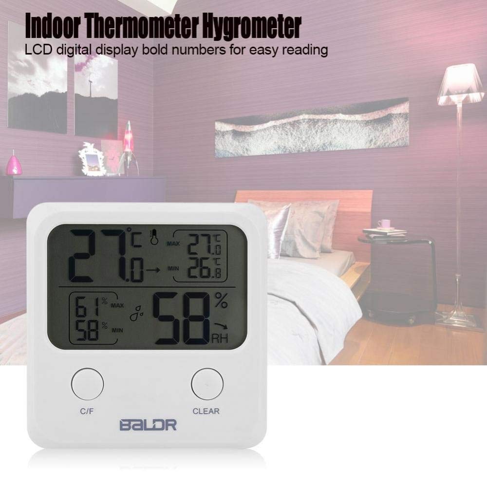 Humidity and Temperature Meters with Bracket and Hanging Digital Hygrometer Indoor Thermometer, Humidity Gauge Indicator Room Thermometer, Accurate Temperature Humidity