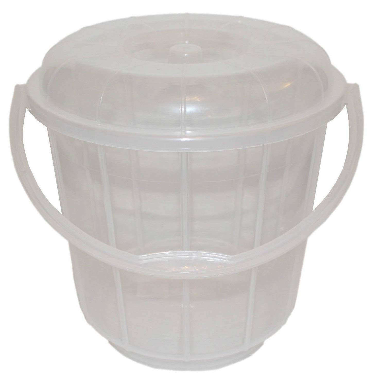 Muddy Hands Clear Multi Purpose Versatile Plastic Bucket With Lid & Carry Handle Kitchen Garden Cleaning Water Animal Bird Feed Pet Food Storage Container Box (16 Litre)