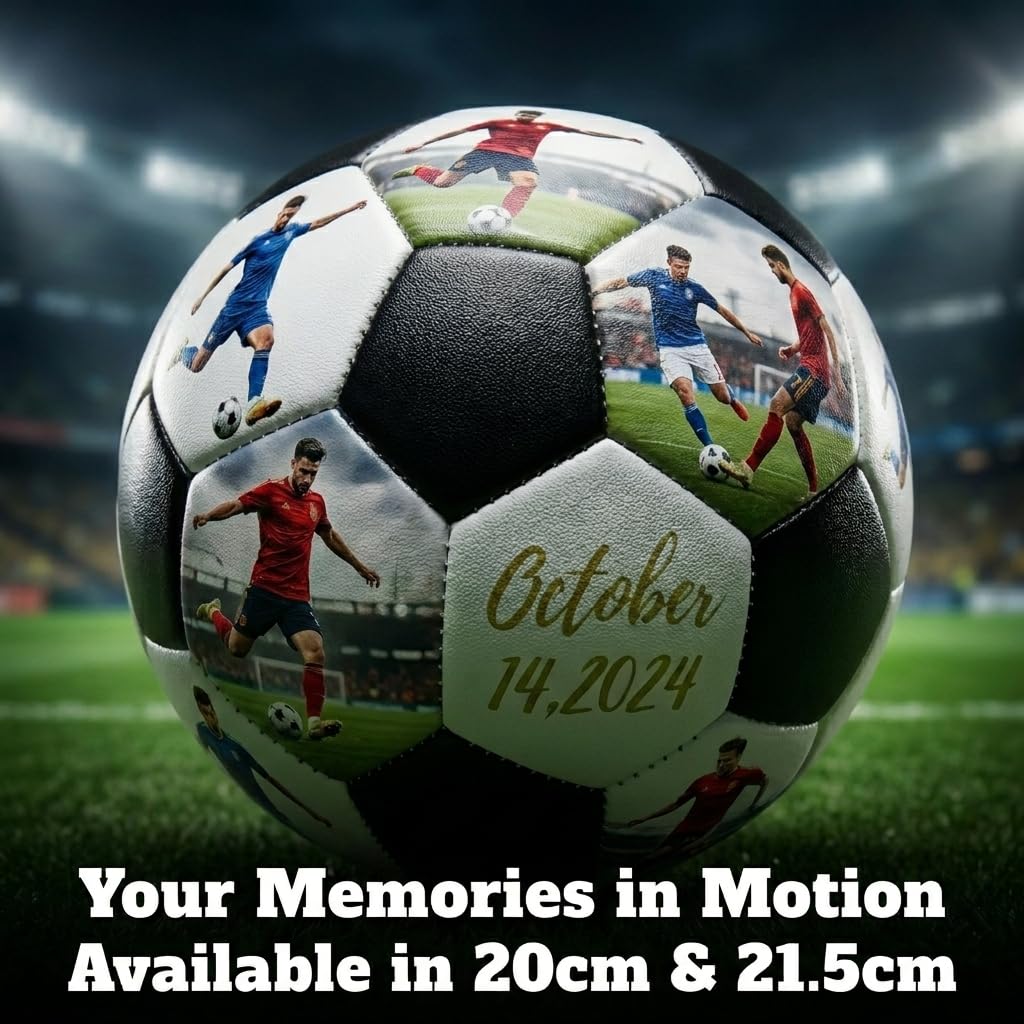 Personalisierter Fußball mit Foto Namen Text Logo Individuelles Fußballgeschenk Fussball Personalisiert Geburtstagsgeschenk Personalisierte Geschenke für Jungen Mädchen Papa Fußball-Fans Sohn Tochter