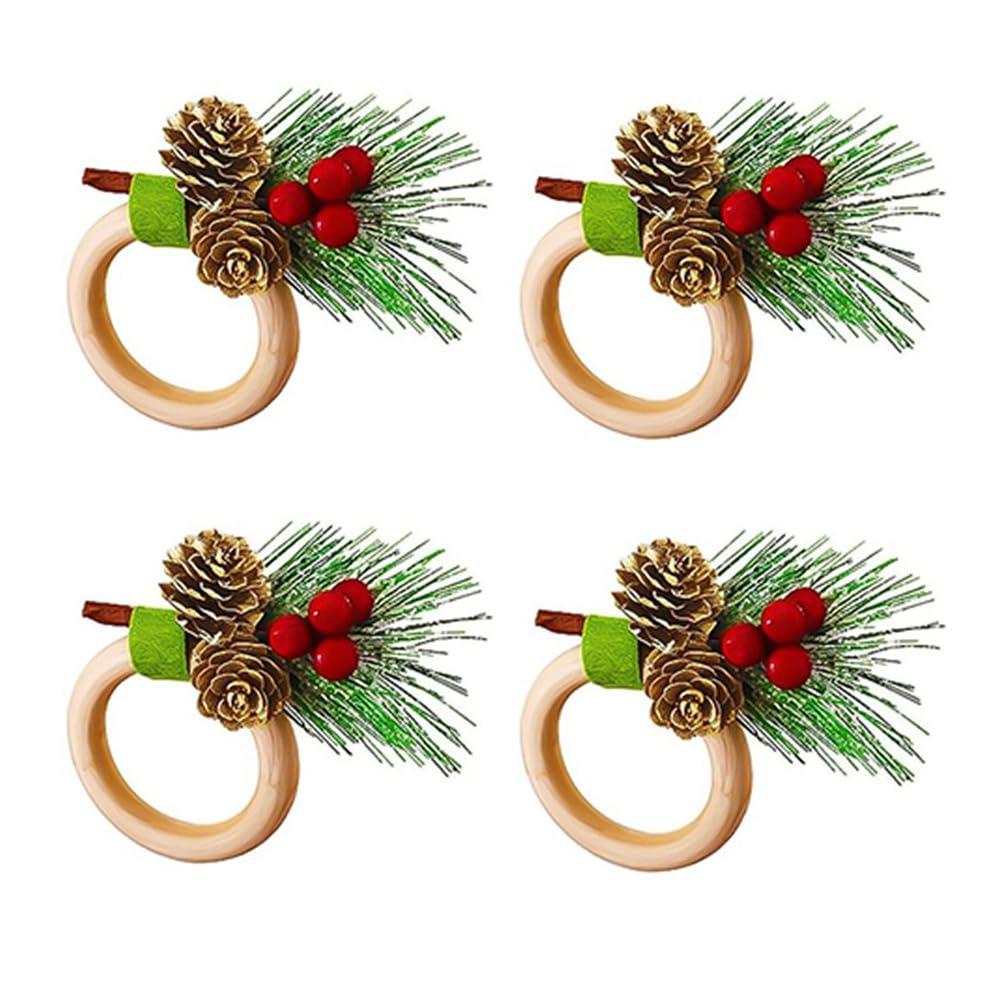 CTRLZS Christmas Napkin Ring Set Christmas Napkin Ring Christmas Holiday Dinner Table Decoration B
