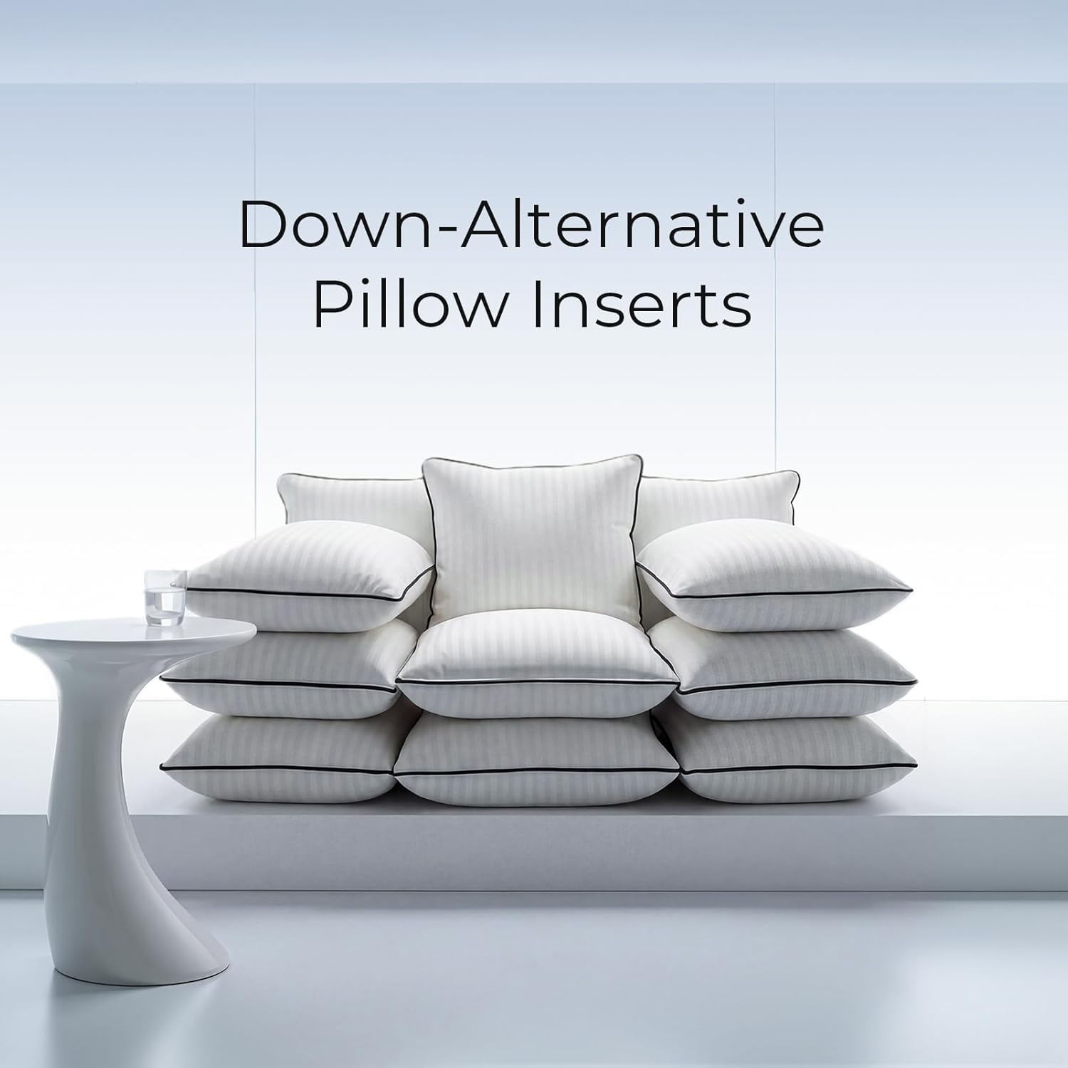 Phantoscope 18x18 Pillow Inserts, Down Alternative Pillow Inserts Set of 2 Lightweight Throw Pillows Decorative Pillow Stuffer for Sofa, Couch Bed(White)