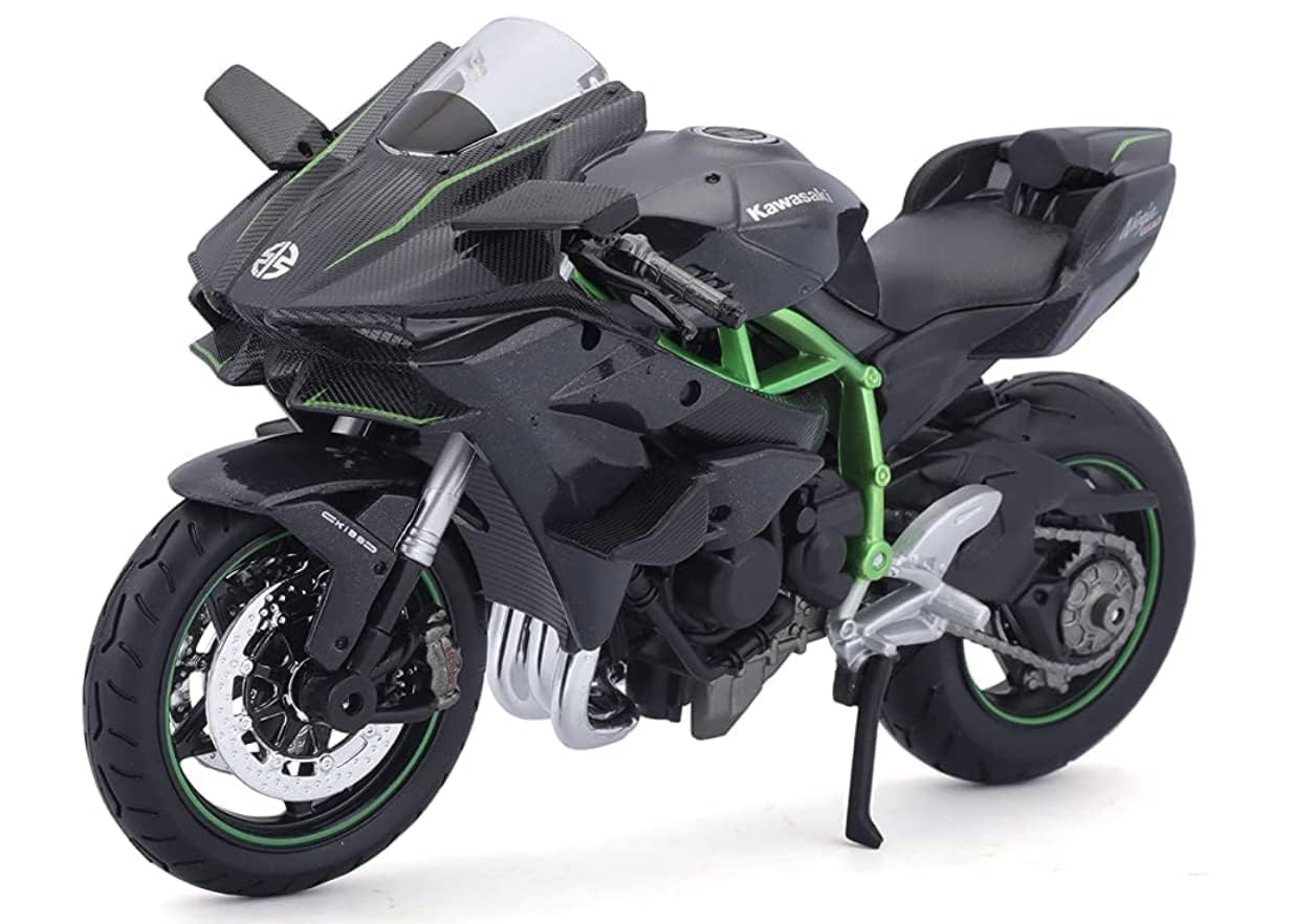 Brighterbee 1/12 Scale Model Compatible with Kawasaki Replica Miniature Model Ninja H2 R 2017 Collectible, Metal Multicolor