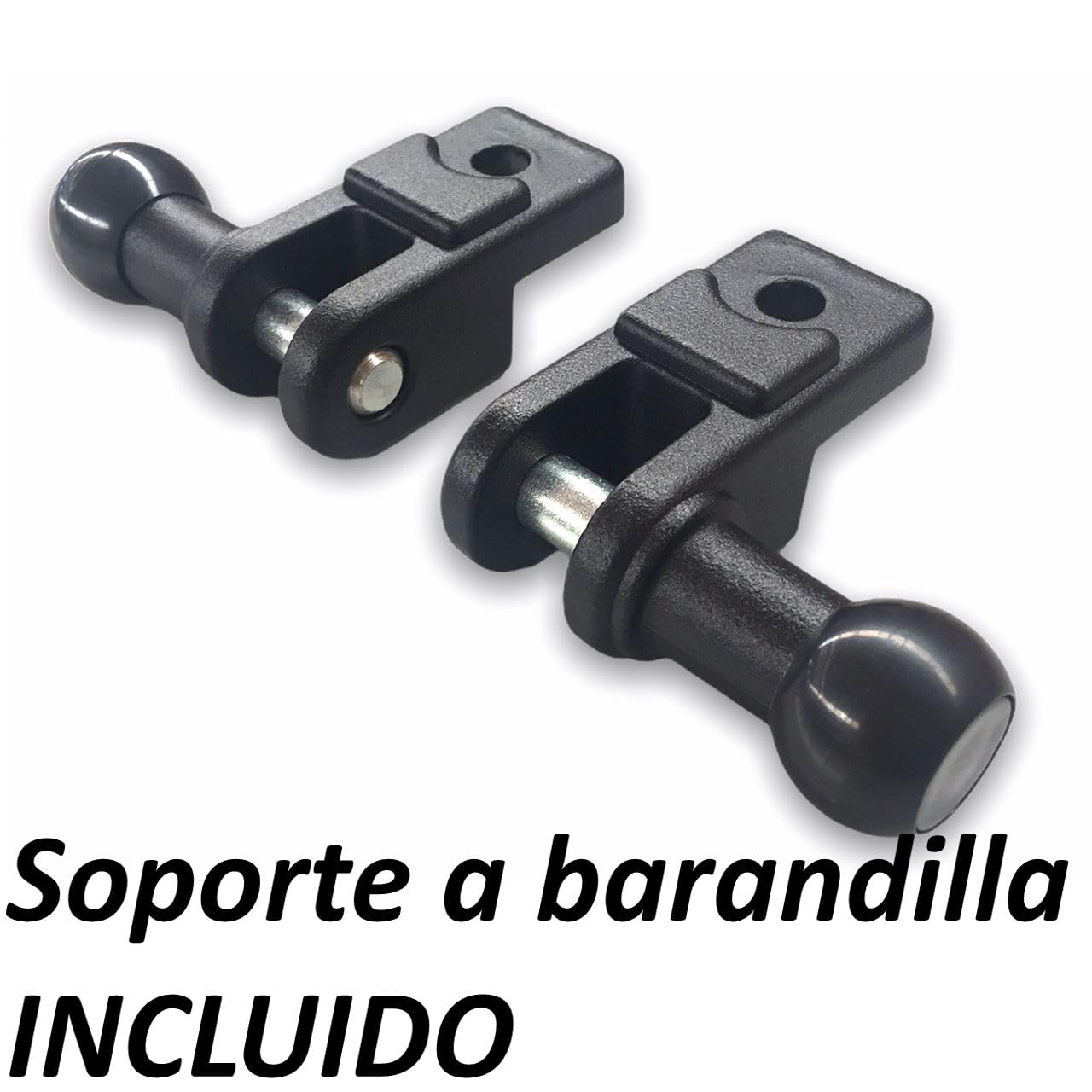 Teletoldo – Kit de Brazos para Toldo de Balcón de 50 ctms. con Sujeción a Barandilla ● Muelle Retráctil ● Pletinas + Tornillos + Embellecedores Incluidos ● Color Negro