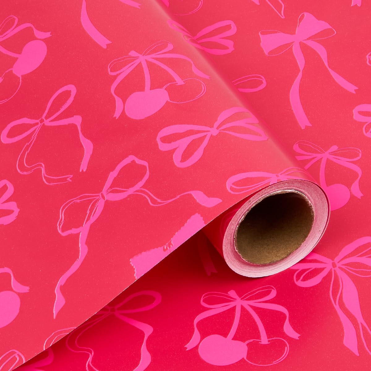 Pink Gift Wrapping Paper Roll - Christmas Wrapping Paper Recyclable Star Pattern Paper for Birthday, Wedding Gift Wrapping - 43cm x 10M — image 1