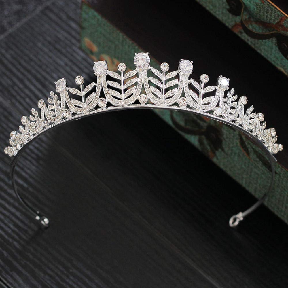 Tiara, stop strasu, ozdoba na głowę dla panny młodej, srebrna, kwiatowa, dla kobiet, prosta, modna ozdoba na wesele, ozdoba do włosów, w stylu vintage, na imprezę, prezent